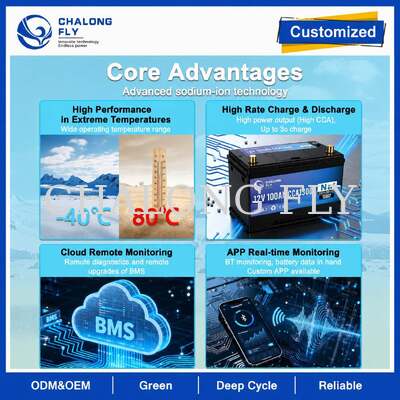 12V 40Ah H7 Sodium-Ion Start-Stop Battery with Smart BMS and 3500 Cycles for Passenger Cars