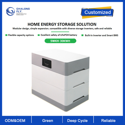 সৌর শক্তি LifePO4 লিথিয়াম আয়ন ব্যাটারি 5kwh 10kwh 15kwh 20KWH 30KWH বাড়ির জন্য UL শংসাপত্র সহ ESS