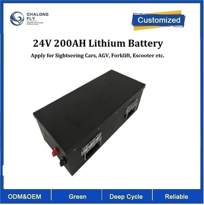 CLF OEM পাওয়ার লিথিয়াম আয়রন LiFePO4 200Ah 24V লিথিয়াম ব্যাটারি প্যাকগুলি দর্শনীয় স্থানগুলির জন্য গাড়ি এজিভি ফোর্কলিফ্ট স্কুটার ইভি গাড়ি