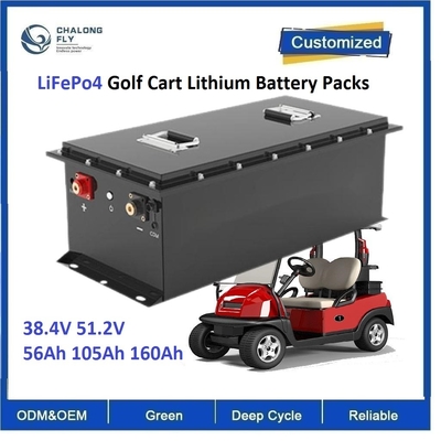 CLF OEM ODM রিচার্জেবল LiFePo4 গল্ফ কার্ট লিথিয়াম ব্যাটারি প্যাক 38.4V 56Ah 105Ah 160Ah ট্রাক ফোর্কলিফ্ট বাস 6000চক্র