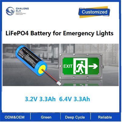 CLF OEM ODM 3.2V 3.3Ah 6.4V 3.3Ah লিথিয়াম ব্যাটারি LiFePO4 ব্যাটারি জরুরী আলো জন্য