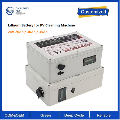 CLF OEM ODM 25.6V 26Ah 30Ah 35Ah দীর্ঘ ব্যাটারি জীবন শক্তিশালী শক্তি পিভি পরিষ্কার মেশিনের জন্য লিথিয়াম ব্যাটারি 24V ডিসি মোটর