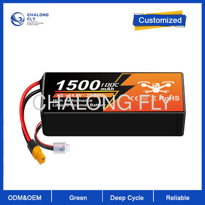 টেকসই 2S1P 7.4V 1500mAh লিথিয়াম পলিমার ইউএভি ড্রোন ব্যাটারি প্যাক OEM / ODM সমর্থন সহ